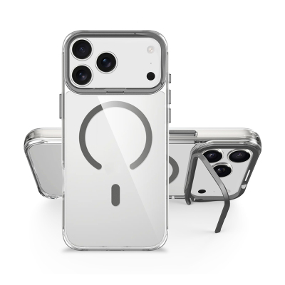 Apple iPhone 17 Pro Kılıf M-safe Şarj Özellikli Airbagli Kamera Standlı Zore Azor Kapak - 12