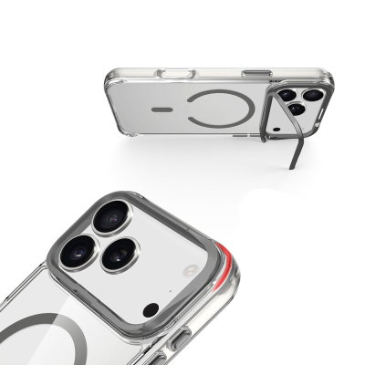 Apple iPhone 17 Pro Kılıf M-safe Şarj Özellikli Airbagli Kamera Standlı Zore Azor Kapak - 13