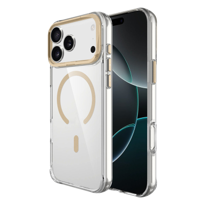 Apple iPhone 17 Pro Kılıf M-safe Şarj Özellikli Airbagli Kamera Standlı Zore Azor Kapak - 17