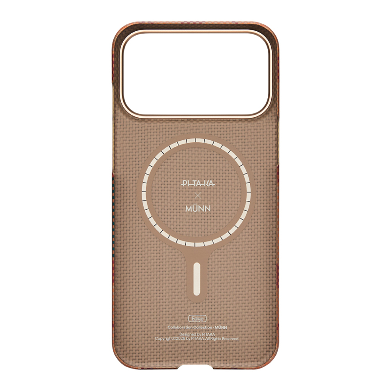 Apple iPhone 17 Pro Kılıf M-safe Şarj Özellikli Aramid Fiber Pitaka Flora in Grid Serisi Kapak - 14