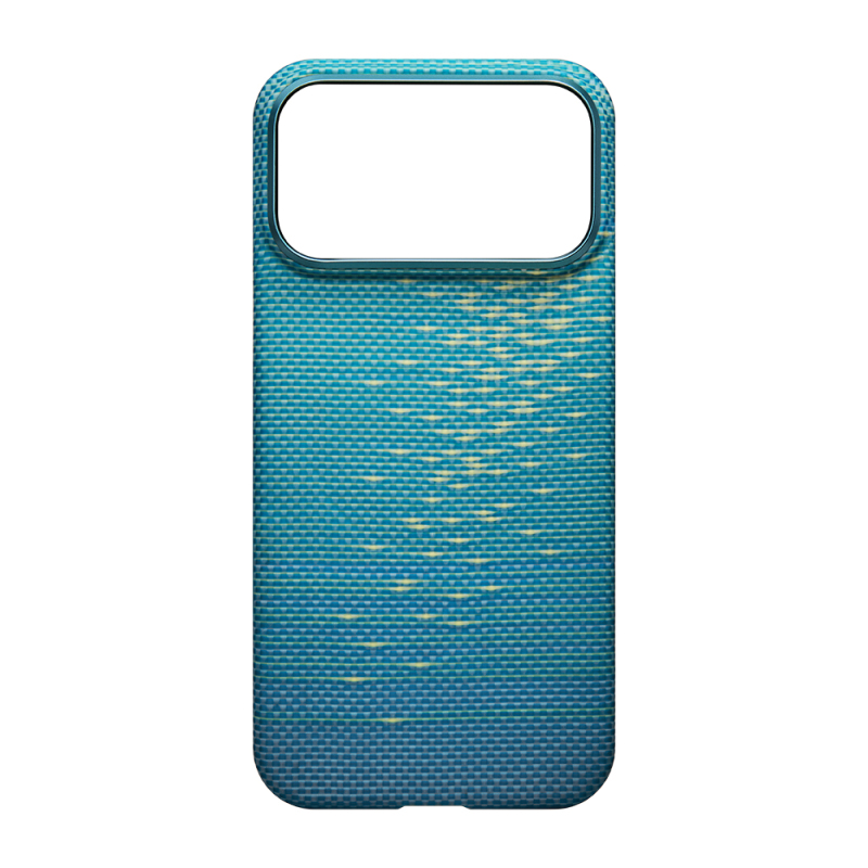 Apple iPhone 17 Pro Kılıf M-safe Şarj Özellikli Aramid Fiber Pitaka Glints of Gold Ultra Slim Serisi Kapak - 13