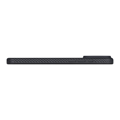 Apple iPhone 17 Pro Kılıf M-safe Şarj Özellikli Aramid Fiber Pitaka Military-Grade Classic Serisi Black-Grey Twill Kapak - 5