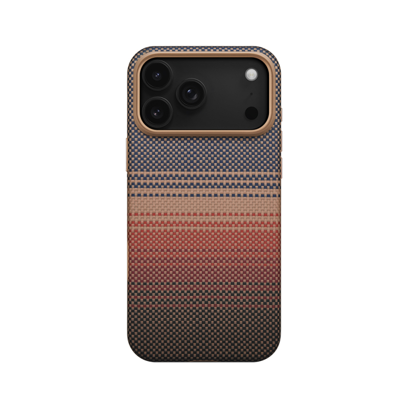 Apple iPhone 17 Pro Kılıf M-safe Şarj Özellikli Aramid Fiber Pitaka Military-Grade Sunset-Moonrise Serisi Kapak - 1