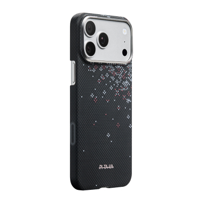Apple iPhone 17 Pro Kılıf M-safe Şarj Özellikli Aramid Fiber Pitaka Sakura Hours Serisi Kapak - 4