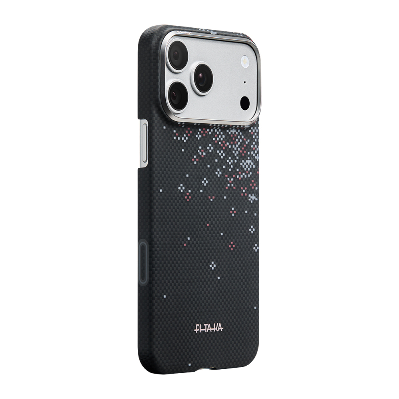 Apple iPhone 17 Pro Kılıf M-safe Şarj Özellikli Aramid Fiber Pitaka Sakura Hours Serisi Kapak - 4
