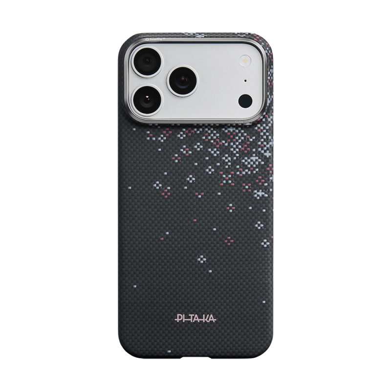 Apple iPhone 17 Pro Kılıf M-safe Şarj Özellikli Aramid Fiber Pitaka Sakura Hours Serisi Kapak - 2