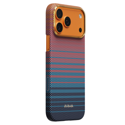 Apple iPhone 17 Pro Kılıf M-safe Şarj Özellikli Aramid Karbon Fiber Pitaka Sunset 2.0 California Dream Serisi Kapak - 26