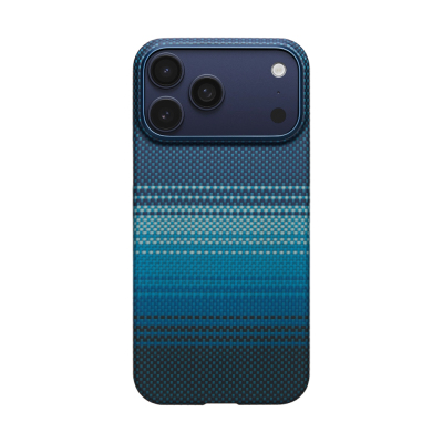 Apple iPhone 17 Pro Kılıf M-safe Şarj Özellikli Aramid Fiber Pitaka Tactile Woven Sunset-Moonrise Serisi Kapak - 19