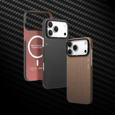 Apple iPhone 17 Pro Kılıf M-safe Şarj Özellikli Aramid Fiber Youngkit 1500D Kevlar Extreme Wing Titanyum-Gold Serisi Kapak - 14