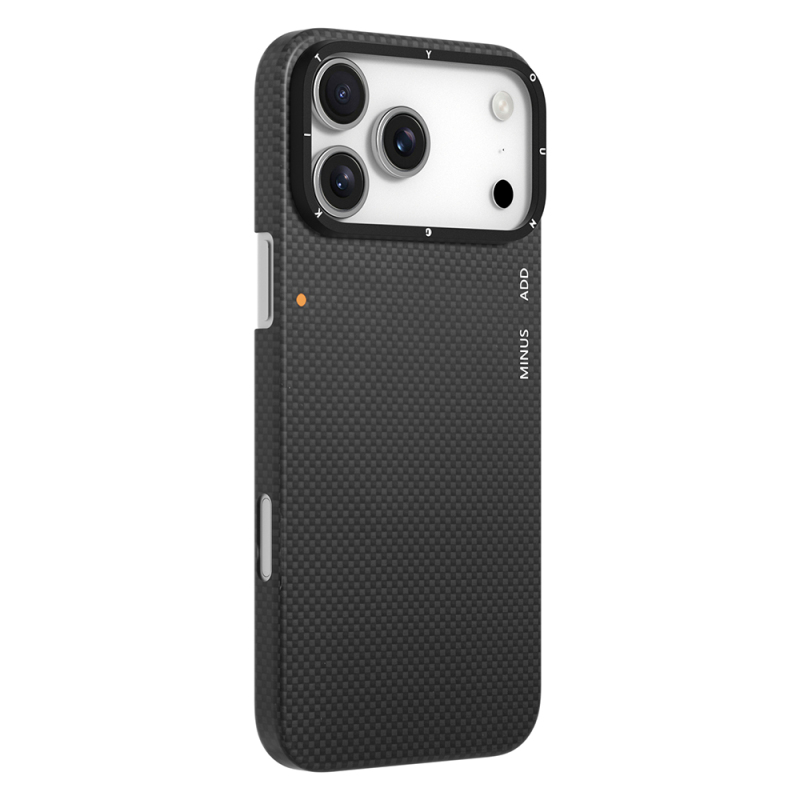 Apple iPhone 17 Pro Kılıf M-safe Şarj Özellikli Aramid Fiber Youngkit 1500D Kevlar Extreme Wing Titanyum-Gold Serisi Kapak - 5