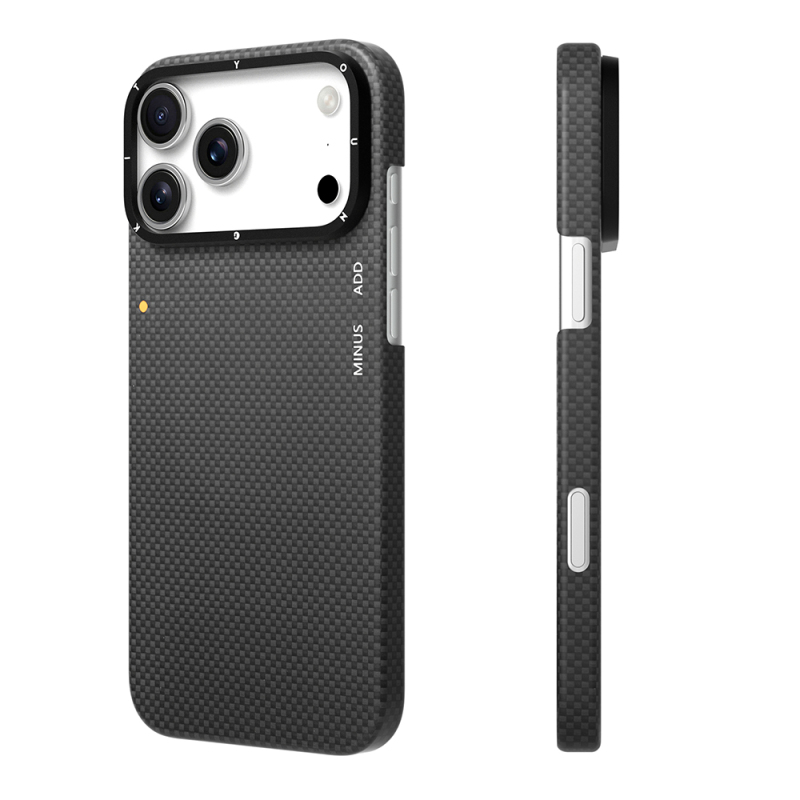 Apple iPhone 17 Pro Kılıf M-safe Şarj Özellikli Aramid Fiber Youngkit 1500D Kevlar Extreme Wing Titanyum-Gold Serisi Kapak - 6