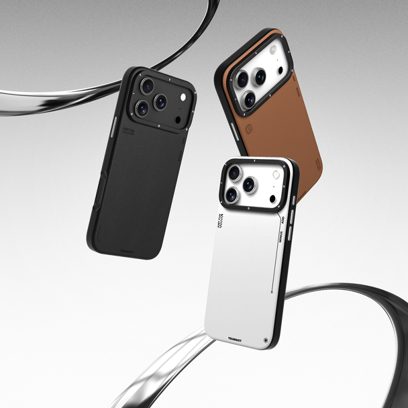 Apple iPhone 17 Pro Kılıf M-safe Şarj Özellikli Basit Mat Deri Desenli Youngkit Tech Fashion Serisi Kapak - 16