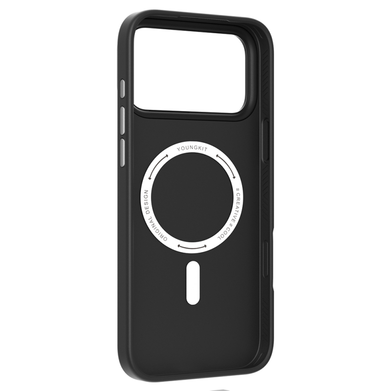 Apple iPhone 17 Pro Kılıf M-safe Şarj Özellikli Basit Mat Deri Desenli Youngkit Tech Fashion Serisi Kapak - 13