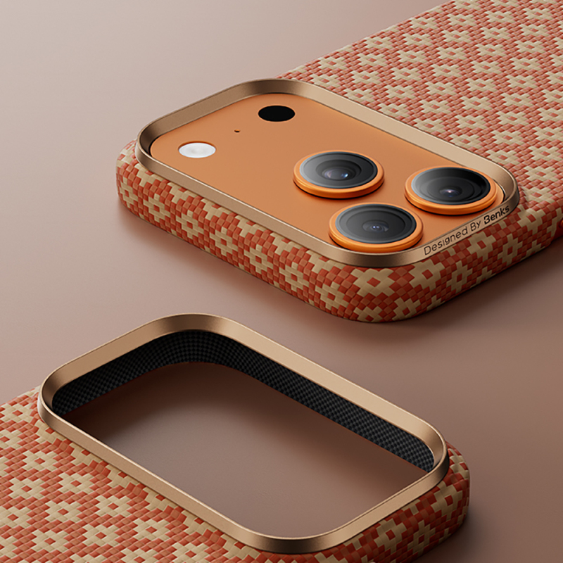 Apple iPhone 17 Pro Kılıf M-Safe Şarj Özellikli Benks ArmorAir ArmorGrid Serisi Kevlar Kapak - 30