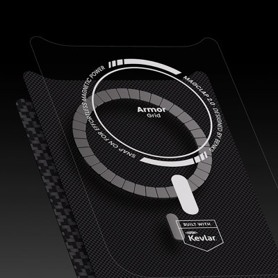 Apple iPhone 17 Pro Kılıf M-Safe Şarj Özellikli Benks ArmorPro ArmorGrid Serisi Kevlar Kapak - 11