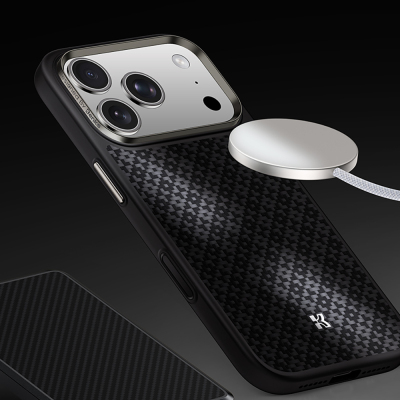 Apple iPhone 17 Pro Kılıf M-Safe Şarj Özellikli Benks ArmorPro ArmorGrid Serisi Kevlar Kapak - 13