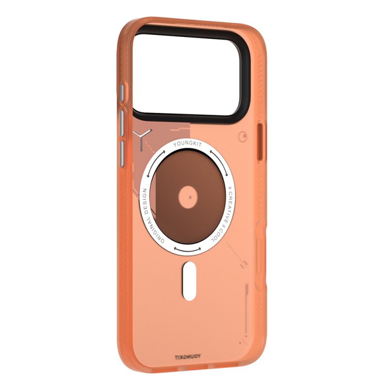 Apple iPhone 17 Pro Kılıf M-safe Şarj Özellikli Disk Desenli Youngkit Disc Battle Kapak - 12