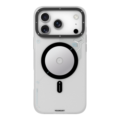 Apple iPhone 17 Pro Kılıf M-safe Şarj Özellikli Disk Desenli Youngkit Disc Battle Kapak - 4