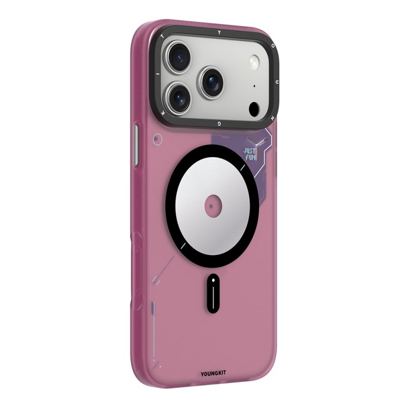 Apple iPhone 17 Pro Kılıf M-safe Şarj Özellikli Disk Desenli Youngkit Disc Battle Kapak - 18