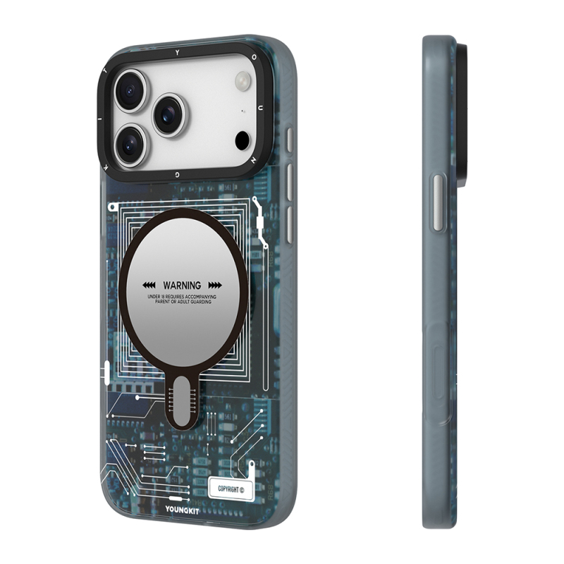 Apple iPhone 17 Pro Kılıf M-safe Şarj Özellikli Kamera Denetim Butonlu Youngkit Technology Serisi Kapak - 5