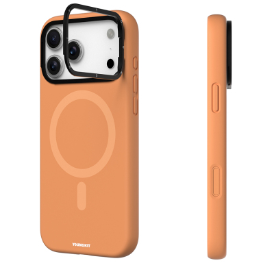 Apple iPhone 17 Pro Kılıf M-Safe Şarj Özellikli Kamera Standlı Youngkit Gel Cream Serisi Kapak - 8