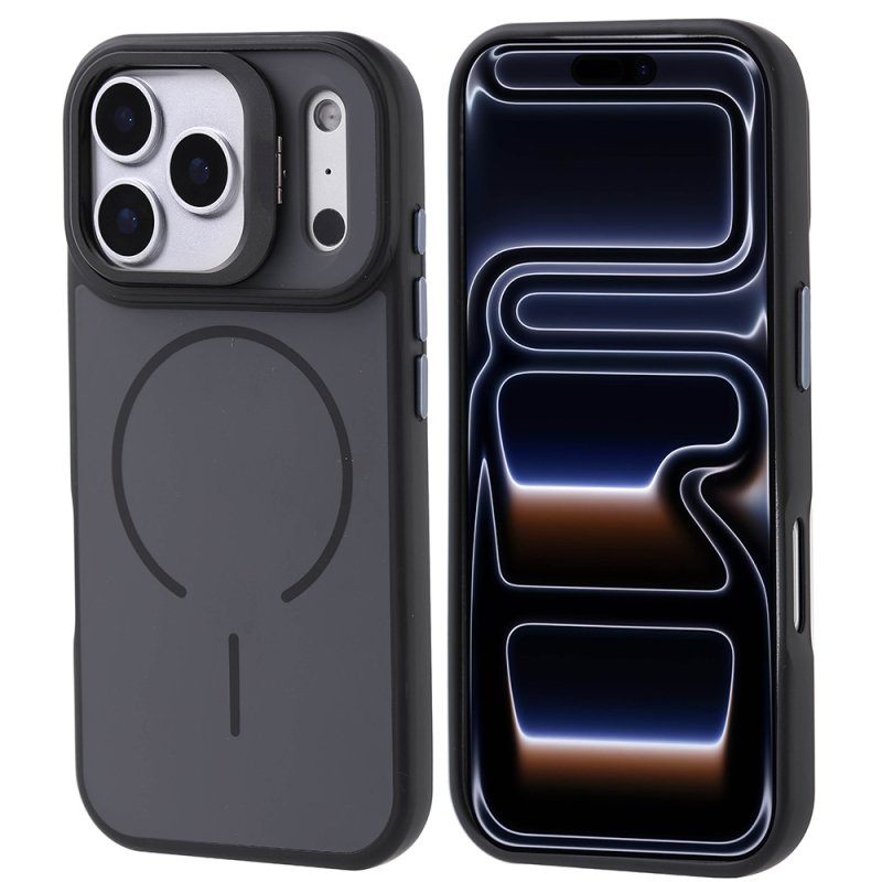 Apple iPhone 17 Pro Kılıf M-safe Şarj Özellikli Kamera Standlı Zore Notron Kapak - 5