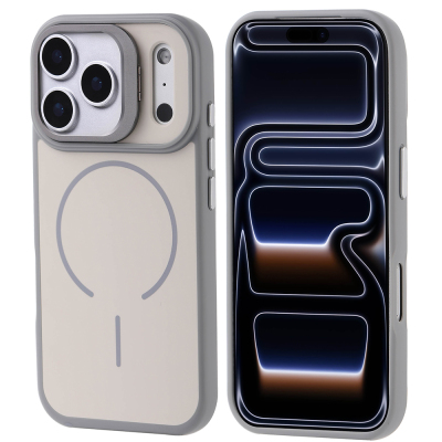 Apple iPhone 17 Pro Kılıf M-safe Şarj Özellikli Kamera Standlı Zore Notron Kapak - 1