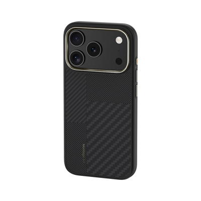 Apple iPhone 17 Pro Kılıf M-safe Şarj Özellikli Karbon Fiber Benks Montage Hybrid ArmorPro Kevlar Kapak - 3