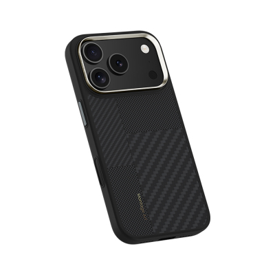 Apple iPhone 17 Pro Kılıf M-safe Şarj Özellikli Karbon Fiber Benks Montage Hybrid ArmorPro Kevlar Kapak - 4