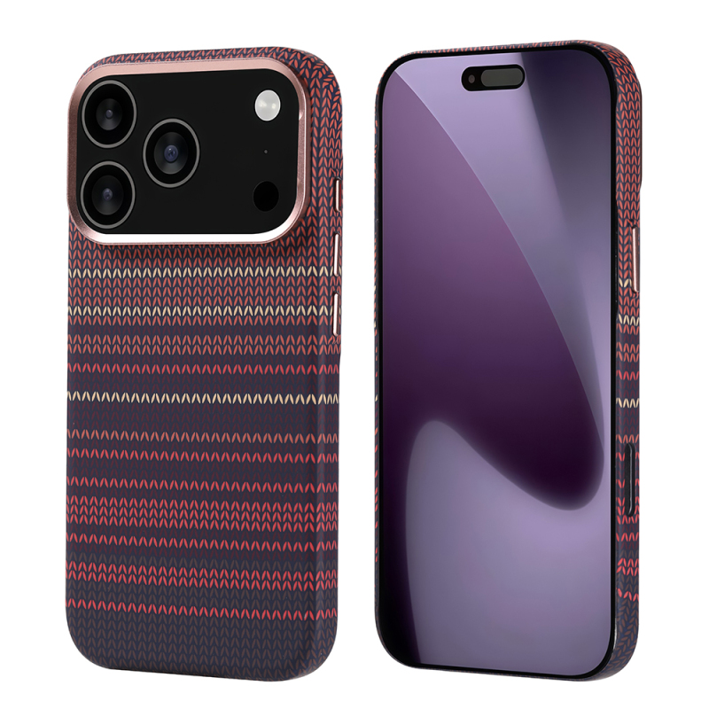 Apple iPhone 17 Pro Kılıf M-safe Şarj Özellikli Karbon Fiber Görünümlü Zore Nekst Kapak - 1