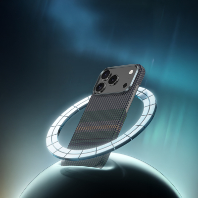 Apple iPhone 17 Pro Kılıf M-safe Şarj Özellikli Karbon Fiber Tasarımlı Benks Aurora ArmorPro Kevlar Kapak - 9