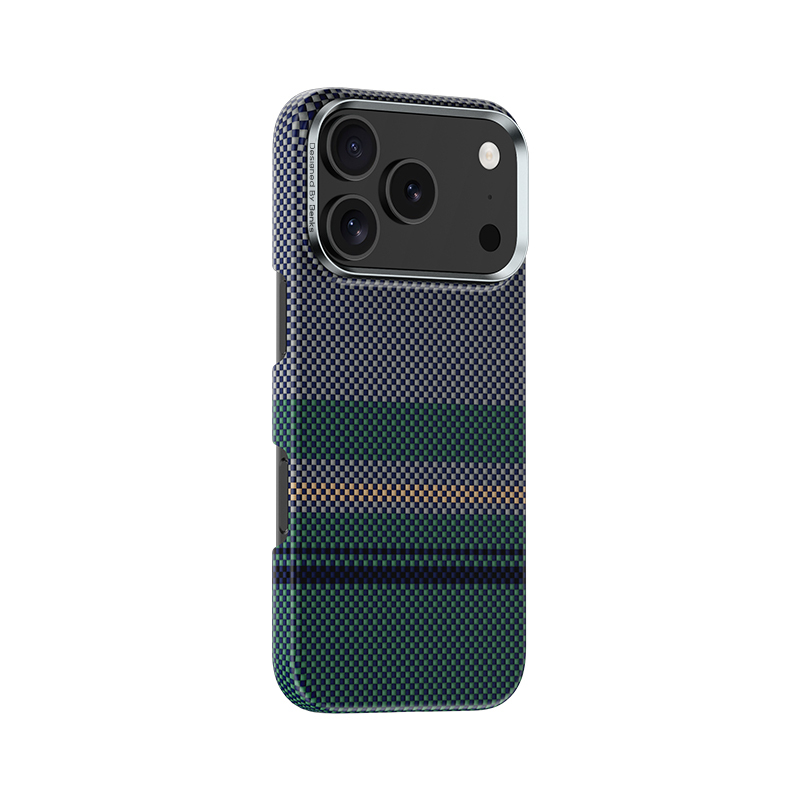 Apple iPhone 17 Pro Kılıf M-safe Şarj Özellikli Karbon Fiber Tasarımlı Benks Aurora ArmorPro Kevlar Kapak - 5
