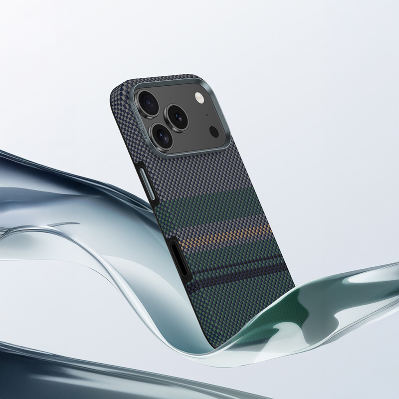 Apple iPhone 17 Pro Kılıf M-safe Şarj Özellikli Karbon Fiber Tasarımlı Benks Aurora ArmorPro Kevlar Kapak - 7
