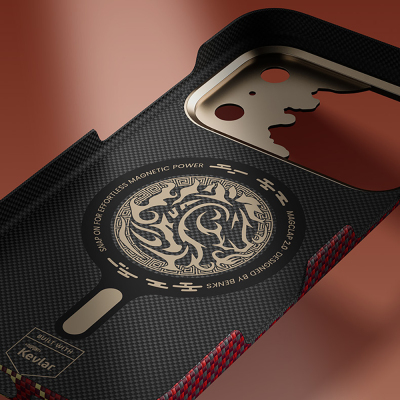 Apple iPhone 17 Pro Kılıf M-safe Şarj Özellikli Karbon Fiber Tasarımlı Benks Knight ArmorAir Kevlar Kapak - 8