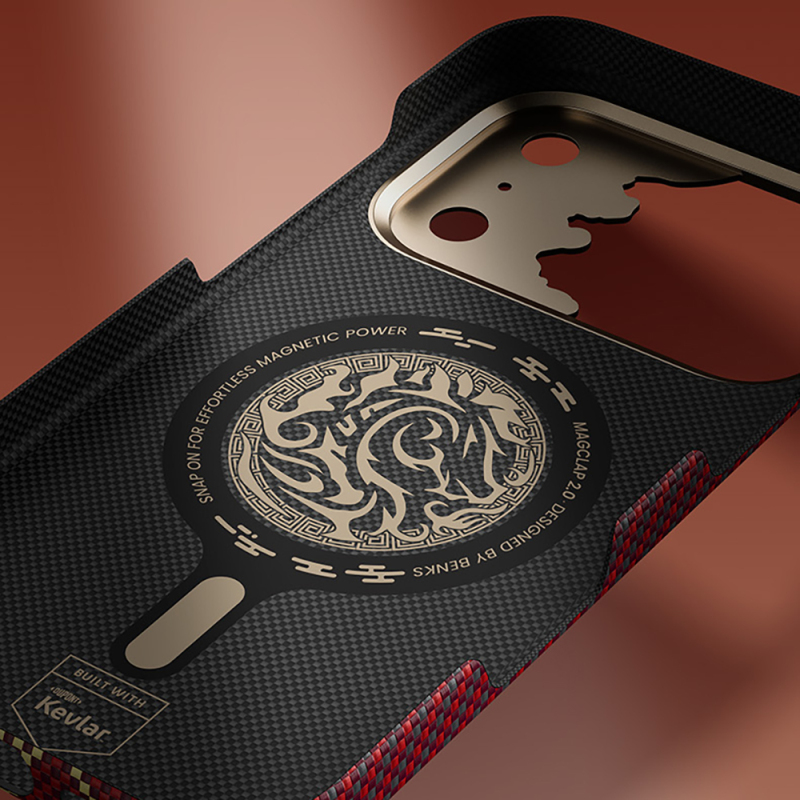 Apple iPhone 17 Pro Kılıf M-safe Şarj Özellikli Karbon Fiber Tasarımlı Benks Knight ArmorAir Kevlar Kapak - 8