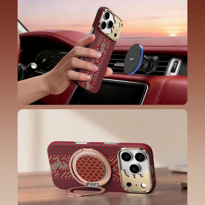 Apple iPhone 17 Pro Kılıf M-safe Şarj Özellikli Karbon Fiber Tasarımlı Benks Knight ArmorAir Kevlar Kapak - 9