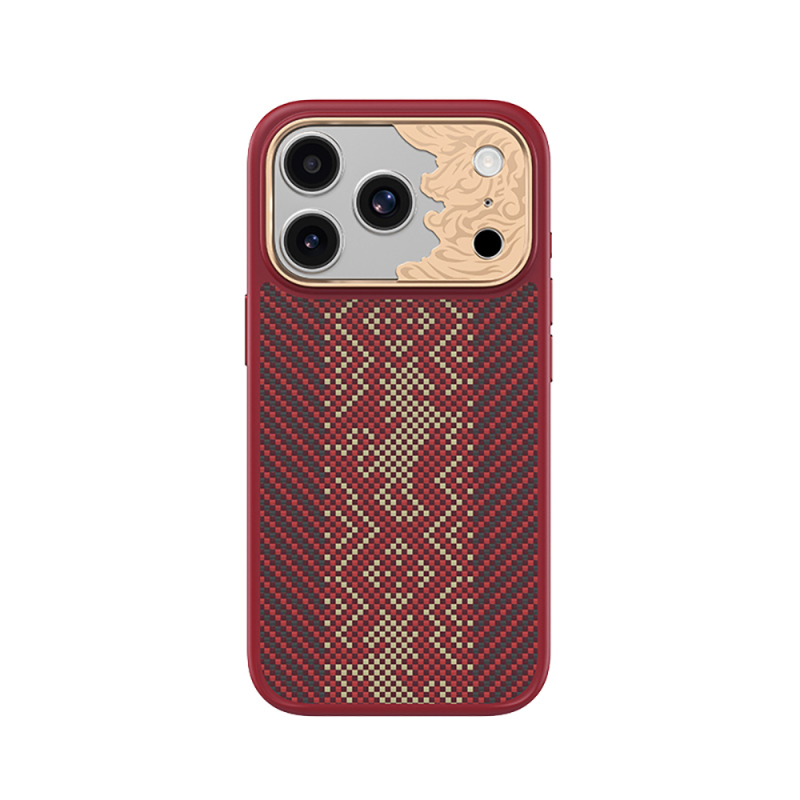 Apple iPhone 17 Pro Kılıf M-safe Şarj Özellikli Karbon Fiber Tasarımlı Benks Knight ArmorPro Kevlar Kapak - 1