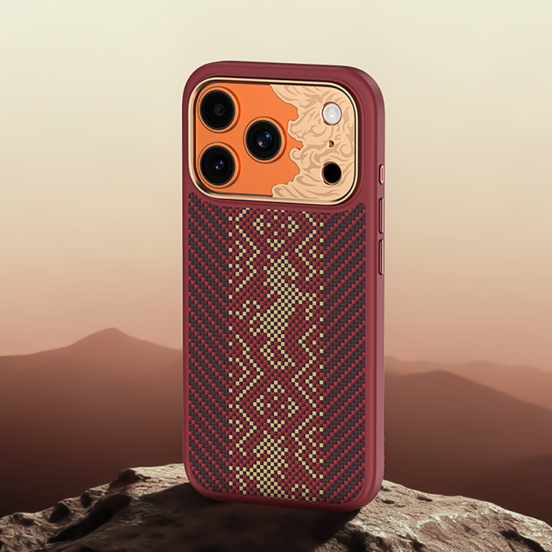 Apple iPhone 17 Pro Kılıf M-safe Şarj Özellikli Karbon Fiber Tasarımlı Benks Knight ArmorPro Kevlar Kapak - 6
