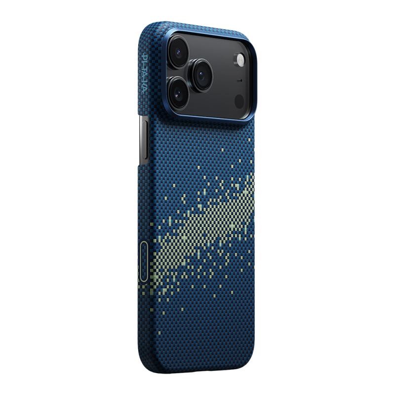Apple iPhone 17 Pro Kılıf M-safe Şarj Özellikli Lumintex Fosforlu Pitaka Tactile Woven Starpeak Serisi Milky Way Galaxy Kapak - 1