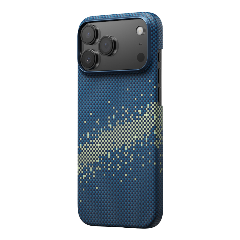 Apple iPhone 17 Pro Kılıf M-safe Şarj Özellikli Lumintex Fosforlu Pitaka Tactile Woven Starpeak Serisi Milky Way Galaxy Kapak - 3