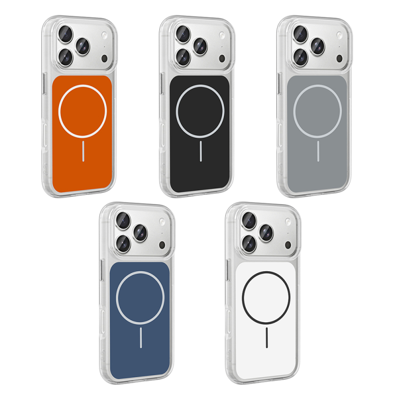 Apple iPhone 17 Pro Kılıf M-Safe Şarj Özellikli Metal Buton Tasarımlı Zore İkonik Sert Silikon Kapak - 17