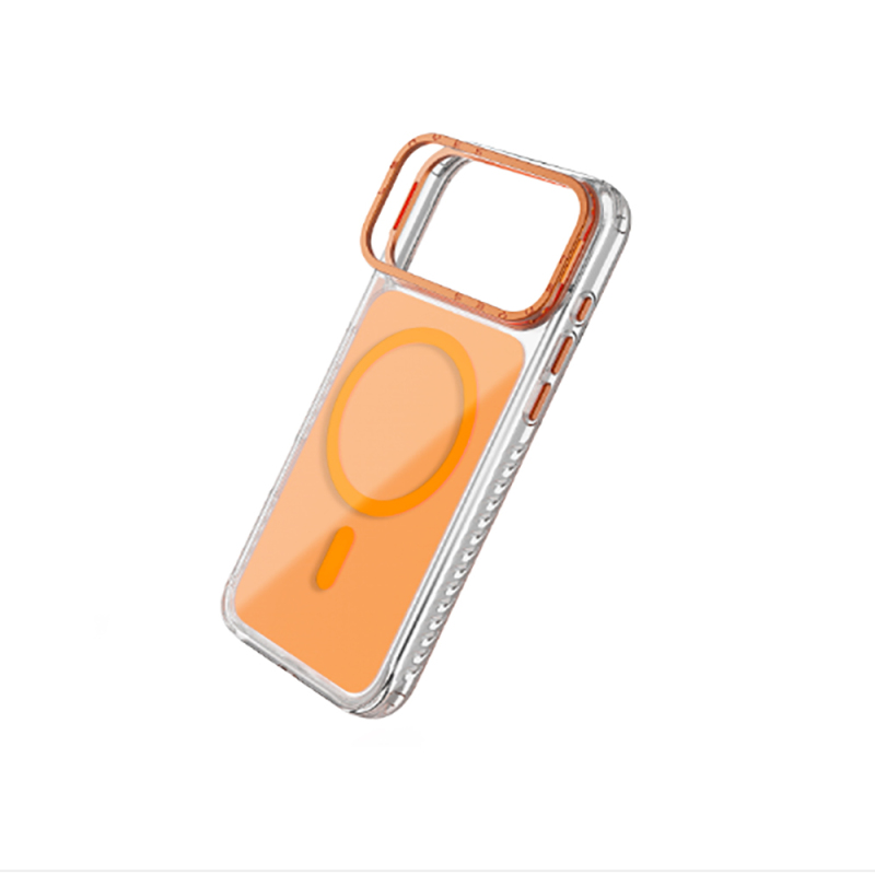 Apple iPhone 17 Pro Kılıf M-safe Şarj Özellikli Metal Kamera Çerçeveli Airbag Tasarımlı Lenyes CK221 Sert PC Kapak - 3