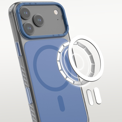 Apple iPhone 17 Pro Kılıf M-safe Şarj Özellikli Metal Kamera Çerçeveli Airbag Tasarımlı Lenyes CK221 Sert PC Kapak - 11