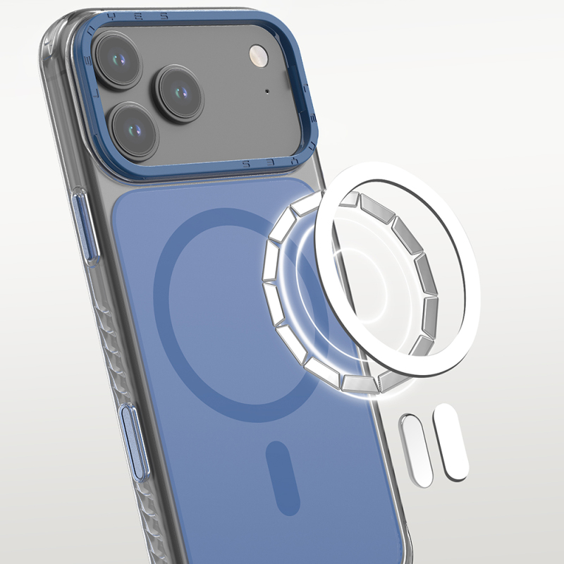 Apple iPhone 17 Pro Kılıf M-safe Şarj Özellikli Metal Kamera Çerçeveli Airbag Tasarımlı Lenyes CK221 Sert PC Kapak - 11