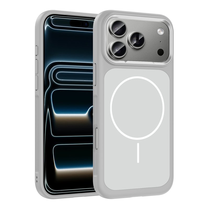 Apple iPhone 17 Pro Kılıf M-Safe Şarj Özellikli Metal Kamera Çerçeveli Zore Sanremo Silikon Kapak - 6
