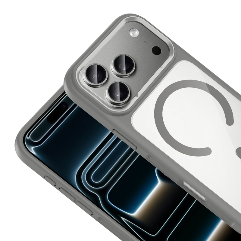 Apple iPhone 17 Pro Kılıf M-Safe Şarj Özellikli Metal Kamera Çerçeveli Zore Tiko Kapak - 12