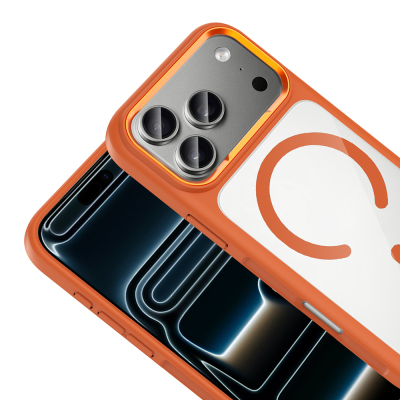 Apple iPhone 17 Pro Kılıf M-Safe Şarj Özellikli Metal Kamera Çerçeveli Zore Tiko Kapak - 13