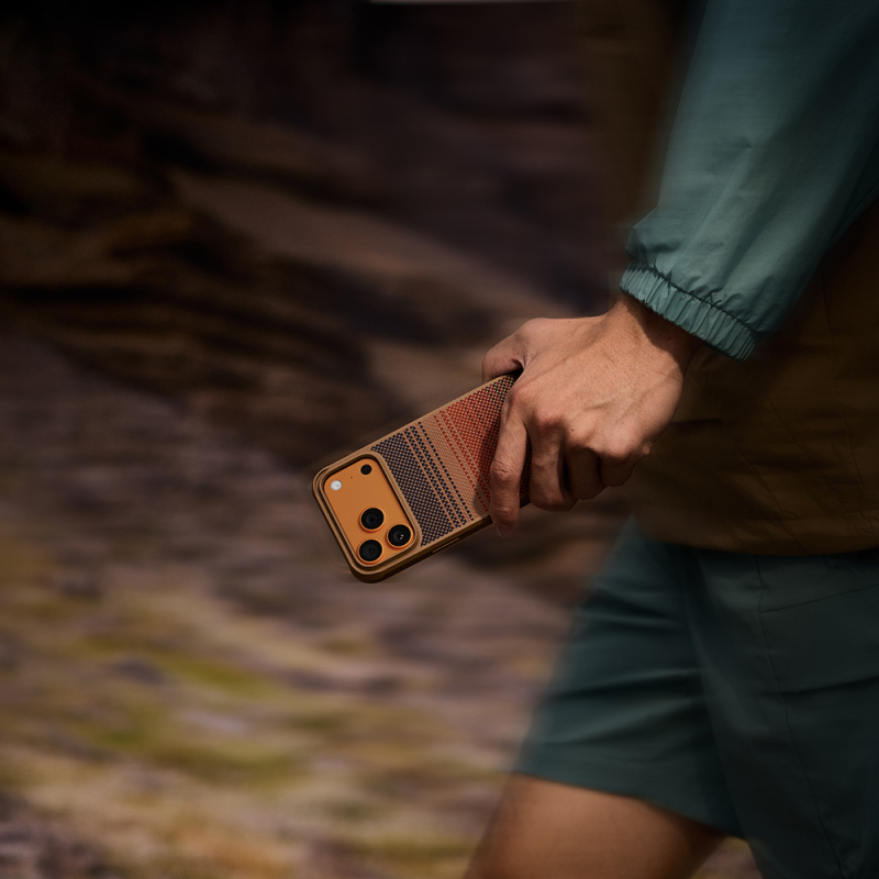 Apple iPhone 17 Pro Kılıf M-safe Şarj Özellikli Pitaka Tactile Woven Sunset-Moonrise Aramid Pro Guard Serisi Kapak - 15