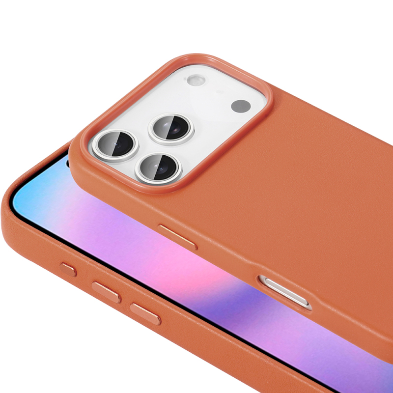 Apple iPhone 17 Pro Kılıf M-safe Şarj Özellikli PU Deri Görünümlü Zore Kupra Kapak - 16