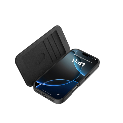 Apple iPhone 17 Pro Kılıf M-Safe Şarj Özellikli Raptic Air Folio Şeffaf Kartlıklı Kapaklı Kılıf - 7